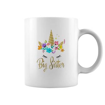 Kids Unicorn Big Sister Im Going To Be A Big Sister Yellow Unicorn Coffee Mug - Seseable