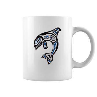 Killer Whale Orca Pacific Nw Native American Indian Coffee Mug | Mazezy