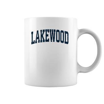 Lakewood Washington Wa Vintage Athletic Sports Navy Design Coffee Mug | Mazezy