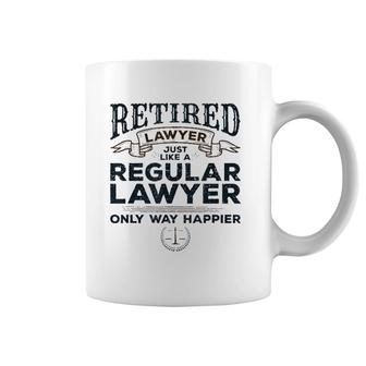 Lawyer Retirement Gifts Attorney Way Happier Retired Lawyer Coffee Mug | Mazezy