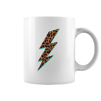 Leopard Print Lightning Bolt Graphic Coffee Mug | Mazezy