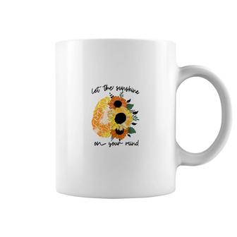 Let The Sunshine On Your Mind Sunflowers Brain Coffee Mug - Seseable
