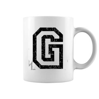 Letter G Vintage Black And White Coffee Mug | Mazezy