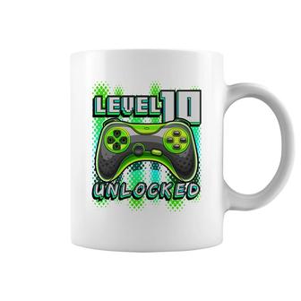 Level 10 Unlocked Game 10Th Birthday Gamer Boys PCoffee Mug - Seseable