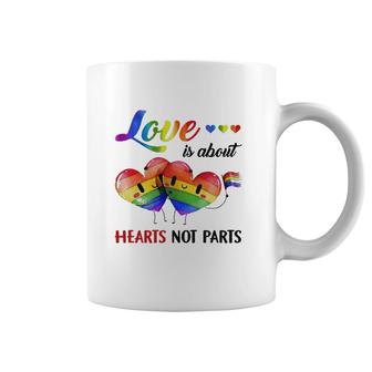 Lgbt Love Is About Hearts Coffee Mug | Mazezy