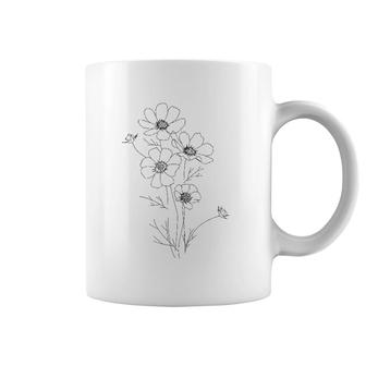 Line Art Flowers Botanical Minimalist Abstract Fashion Coffee Mug | Mazezy