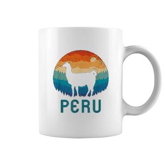 Llama Retro Machu Picchu Peru Coffee Mug | Mazezy