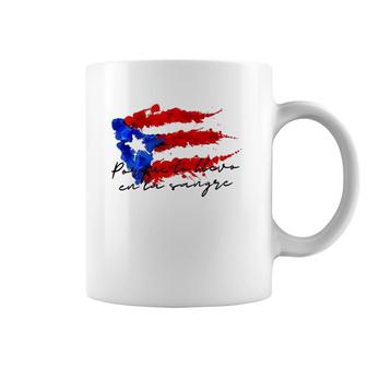 Llevo En La Sangre Puerto Rico Pride Boricua Pr Flag Tee Coffee Mug | Mazezy
