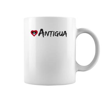 Love Antigua Heart Country Flag Souvenir Gift Coffee Mug | Mazezy