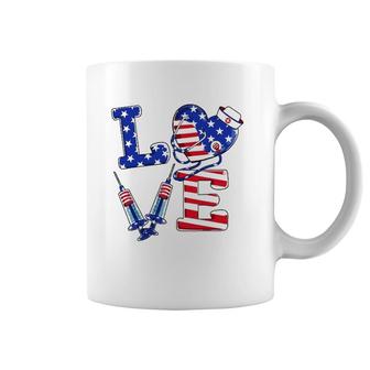 Love Er Life Nurse 4Th Of July American Flag Patriotic Coffee Mug | Mazezy