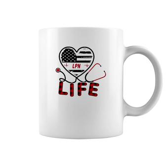 Lpn Us Flag Heart Coffee Mug | Mazezy