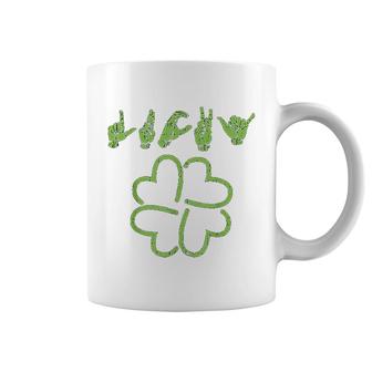Lucky Sign Language Deaf St Patricks Day Irish Asl Coffee Mug - Thegiftio