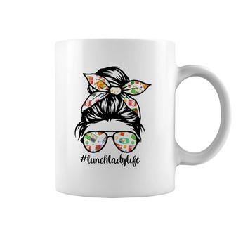 Lunch Lady Messy Hair Woman Bun Lunch Lady Life Mother's Day Coffee Mug | Mazezy