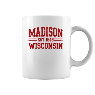 Madison Wisconsin Madison Gift Distressed Text Coffee Mug | Mazezy