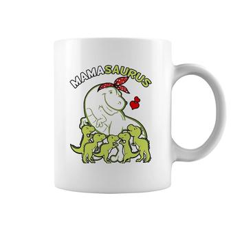 Mamasaurus Mama 5 Kids Dinosaur Mother's Day Coffee Mug | Mazezy