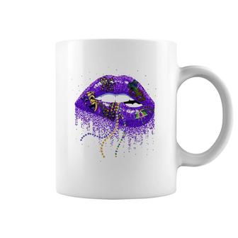 Mardi Gras Lips Queen Carnival Costume New Orleans Lips Coffee Mug | Mazezy