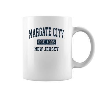 Margate City New Jersey Nj Vintage Sports Design Navy Print Coffee Mug | Mazezy