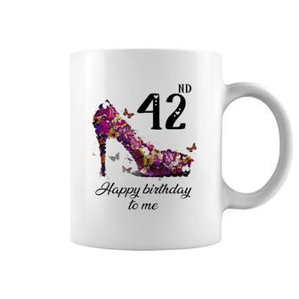 Mb 42Nd Birthday Butterfly Shoe Happy Birthday To Me Coffee Mug | Mazezy