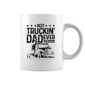 Mens Best Truckin' Dad Ever Truck Driver Father's Day Gift Coffee Mug | Mazezy