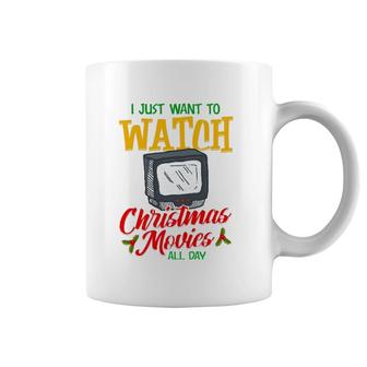 Mens Christmas Movie Lover Fan Watch Tv At Xmas Coffee Mug | Mazezy