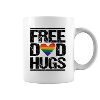 Mens Free Dad Hugs Lgbtq Pride Stepfather Daddy Papa Design Coffee Mug | Mazezy