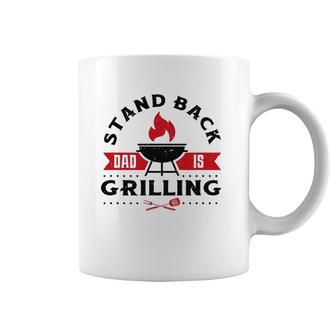 Mens Funny Bbq Smoker Stand Back Dad Is Grilling Fathers Day Coffee Mug | Mazezy