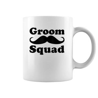 Mens Funny Groom Squad Mustache Bachelor Party Groomsman Gift Coffee Mug | Mazezy