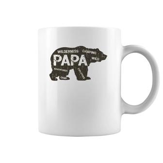 Men's Papa Camping Bear Top Camper Grandpa Gifts For Men Coffee Mug | Mazezy