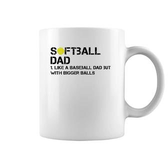 Mens Softball Dad Like A Baseball But With Bigger Balls Father's Coffee Mug | Mazezy