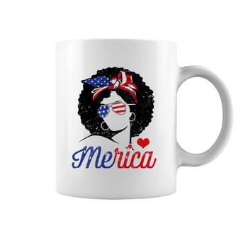 Merica Black Women's4th Of July Us Flag Gifts Coffee Mug | Mazezy