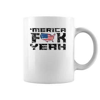 Merica Fck Yeah - 4Th Of July Usa Funny Coffee Mug | Mazezy CA