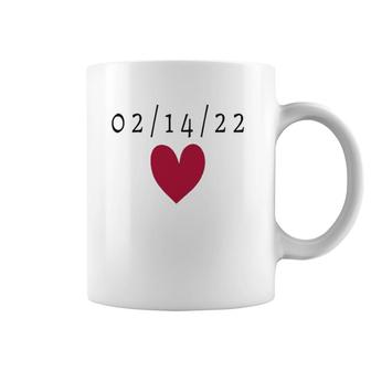 Minimalistic Girls Valentine's Day Love Heart And Date Kids Coffee Mug | Mazezy