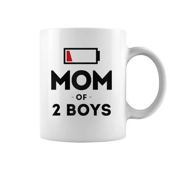 Mom Of 2 Boys Clothing Gift For Mother Wife Mom Funny Women Coffee Mug | Mazezy