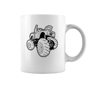 Monster Truck For Coloring And Painting Coffee Mug | Mazezy