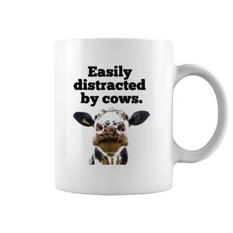 Moo Cow Dairy Cow Appreciation Easily Distracted By Cows Coffee Mug | Mazezy