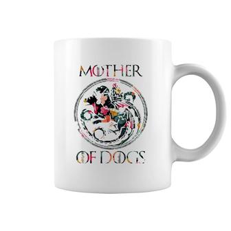 Mother Of Dogs Mom Sarcastic Novelty Floral - Funny Dog Lover Gift Coffee Mug | Mazezy