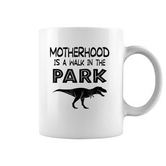 Motherhood Is A Walk In The Park Funny Mom Coffee Mug | Mazezy