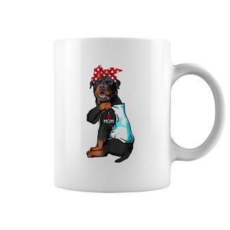 Mother's Day Gifts Rottweiler Tattoo I Love Mom Funny Coffee Mug | Mazezy