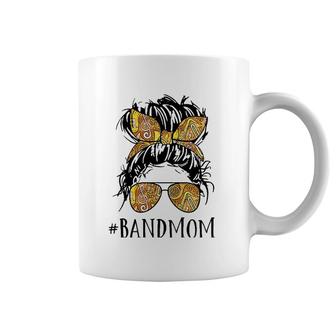 Mother's Day Messy Hair Woman Bun Band Mom Marching Band Coffee Mug | Mazezy