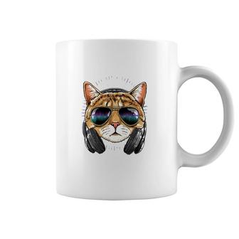 Music Cat Dj With Headphones Musical Cat Lovers Coffee Mug | Mazezy