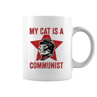 My Cat Is A Communist Vintage Funny Cat Lover Saying Coffee Mug | Mazezy
