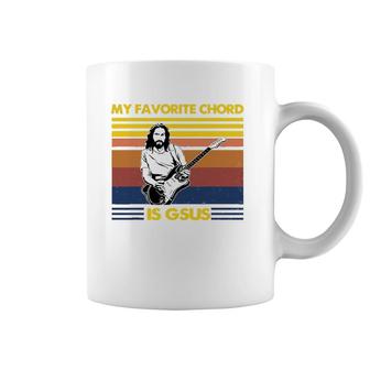 My Favorite Chord Is Gsus Jesus Playing Guitar Fun Musician Coffee Mug | Mazezy
