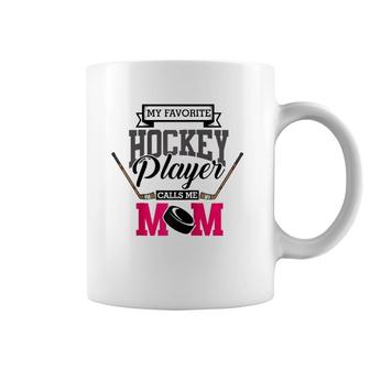 My Favorite Hockey Player Calls Me Mom Vintage Mother's Day Raglan Baseball Coffee Mug | Mazezy