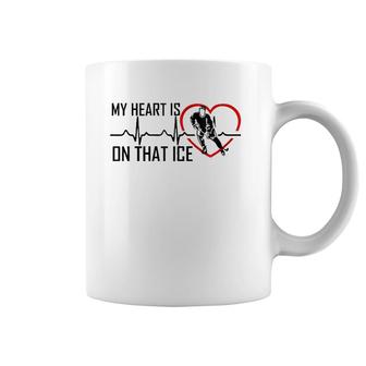My Heart Is On That Ice Hockey Mom Mother's Day Gift Women Zip Coffee Mug | Mazezy