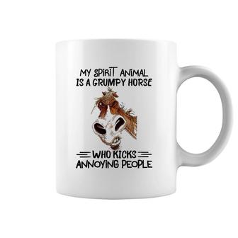 My Spirit Animal Is A Grumpy Horse Who Kicks Annoying People Coffee Mug | Mazezy