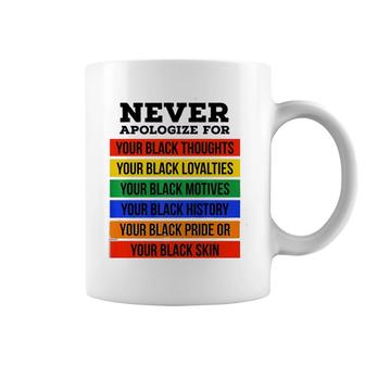 Never Apologize For Your Blackness - Black History Month Coffee Mug | Mazezy