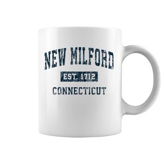 New Milford Connecticut Ct Vintage Sports Design Navy Print Coffee Mug | Mazezy DE