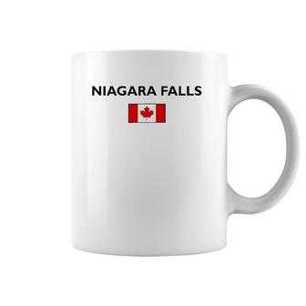 Niagara Falls Canada Canadian Flag Light-Color Coffee Mug | Mazezy