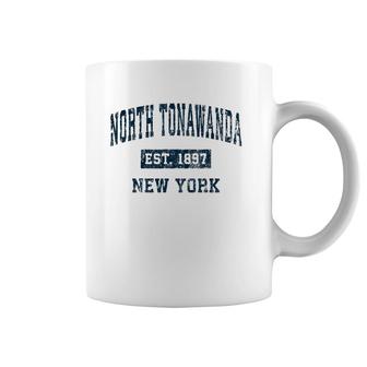 North Tonawanda New York Ny Vintage Sports Design Navy Print Coffee Mug | Mazezy