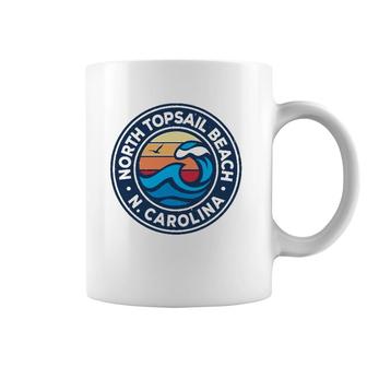 North Topsail Beach North Carolina Nc Vintage Nautical Waves Coffee Mug | Mazezy